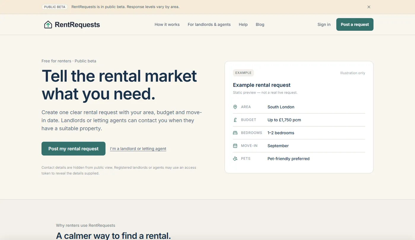 Screenshot of RentRequests